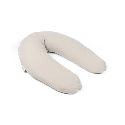 Doomoo - perna mare 3 in 1 comfy big tetra almond din bumbac organic: perna gravide, suport pentru hranire, suport pentru bebe bbb35001027