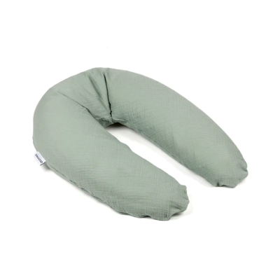 Doomoo - perna mare 3 in 1 comfy big tetra green din bumbac organic: perna gravide, suport pentru hranire, suport pentru bebe bbb35001024