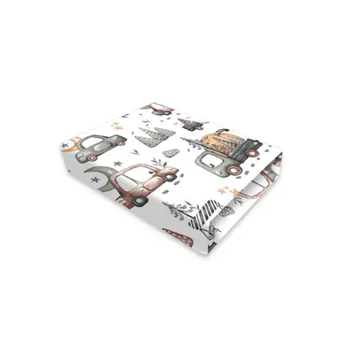 Cearceaf cu elastic, MimiNu, Pentru patut 120X60 cm, Din bumbac certificat Oeko Tex Standard 100, Design, Cars Grey BYN6426972025270