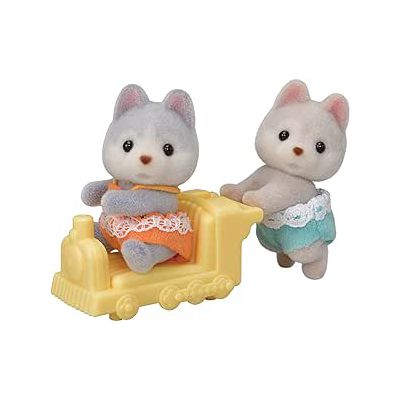Figurine sylvanian families-gemenii catelusi husky sf5638