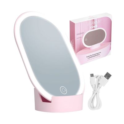 Oglinda cosmetica iluminata Vitammy Cindi, cu reglare in orice unghi, baza detasabila, cablu... BITVitammyCindi
