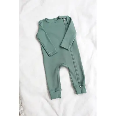 Salopeta Bebelusi Cu Maneca Lunga, Inchidere Cu Fermoar, Verde Cactus, Marimea 74 Pjb4195948