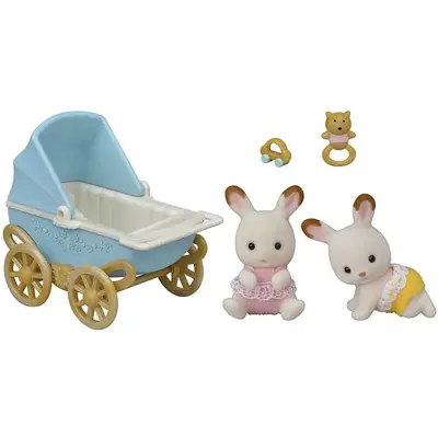 Sylvanian families-set carucior iepurasi gemeni sf5432