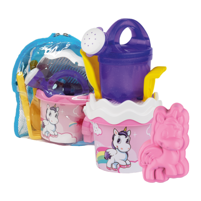 Rucsac unicorn cu unelte pentru apa si nisip, galetusa si stropitoare incluse - okeagi7245-0uni