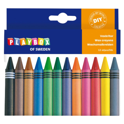 Set 12 creioane colorate cerate groase cu diametrul de 11 mm - okepb2470504