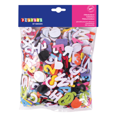 Set 500 de litere colorate adezive din fetru, creatie, gradinita si scoala - okepb2471665