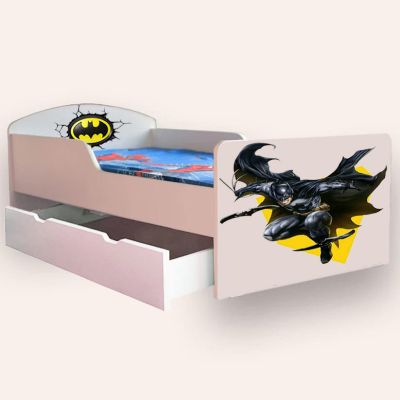 Patut Baietei Batman Mic 2-8 Ani Cu Sertar Cu Saltea Inclusa 140x70 Cmg43817477341441