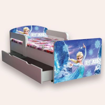 Pat Copii Frozen Cu Manere Mic 2-8 Ani Cu Sertar Cu Saltea Inclusa 140x70 Cmg48227140763988