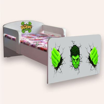 Patut Copii Hulk Mic 2-8 Ani Cu Manere Cu Saltea Inclusa 140x70 Cmg46495223382356