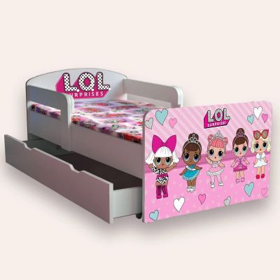 Patut Pentru Fetite Lol Surprise Cu Manere Mic 2-8 Ani Cu Sertar Cu Saltea Inclusa 140x70 Cmg46495241109844