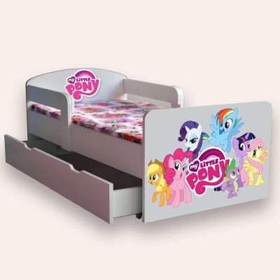 Pat fete Little Pony Mare 2-12 Ani Cu Manere, Sertar Si Saltea Inclusa 160x80 Cmg46495230918996