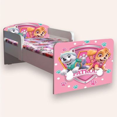 Patut Fetite Patrol Pink Mic 2-8 Ani Cu Manere Cu Saltea Inclusa 140x70 Cmg46521027658068