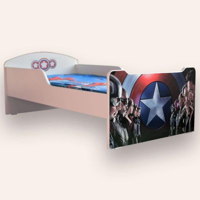 Patut Copii The Avengers 2-8 Ani Simplu Cu Saltea Inclusa 140x70 Cmg43270476988673