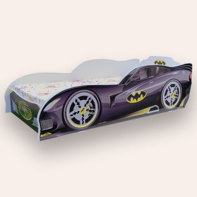 Pat Masina Batman Mic 2-8 Ani Pentru Saltele 140x70 Alb Cu Saltea Inclusa Cmg43386626375937