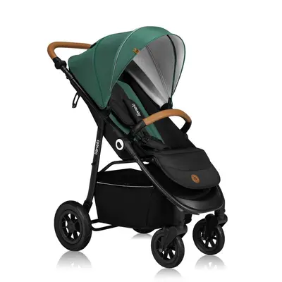 Carucior sport, Lionelo, Natt, De la nastere, Cu accesorii si capotina XXL reglabila, 0 - 22 kg, Conform cu standardele europene de securitate EN1888-1, EN1888-2, Verde BYNLO-NATT_GREEN_EMERALD