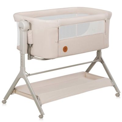 Patut co-sleeper, Lionelo, Leonie Plus, Pliabil, Cu sistem de leganare, Cu setare unghiulara, Reglabil in 6 pozitii pe inaltime, Conform cu standardele europeane de securitate EN1130 si EN16890, Bej BYNLO-LEONIE_PLUS_BEIGE_SAND