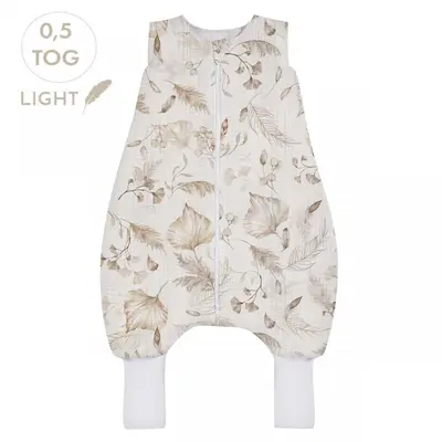 Sac De Dormit Cu Picioare, Bumbac Muselina 0.5 Tog, Natura, Xs 74 80, 6-12 Luni Pjb2441