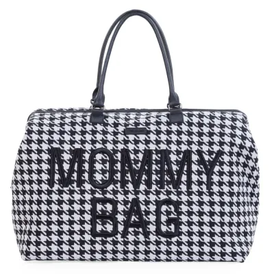Geanta de infasat Childhome Mommy Bag Pied de Poule Negru ERFCH-CWMBBPDP