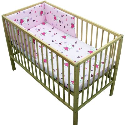 Lenjerie patut hubners kitty floricele 4 piese roz hublenhkf4r