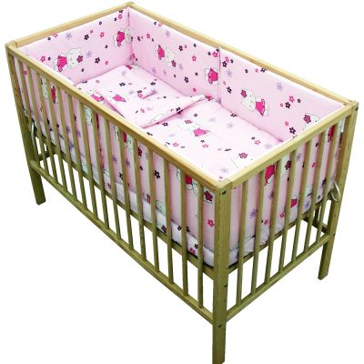 Lenjerie patut hubners kitty floricele 5 piese roz hublenhkf5r