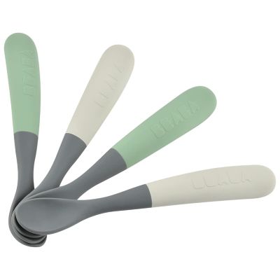 Set 4 lingurite silicon +4 luni Beaba Bicolor Mineral ERFB913575