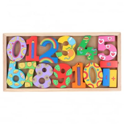 Set cifre si simboluri matematice din lemn Marionette ERFED26612