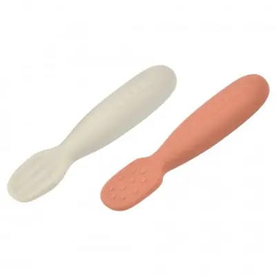Set 2 linguri silicon Beaba Terracotta Velvet Grey ERFB913579