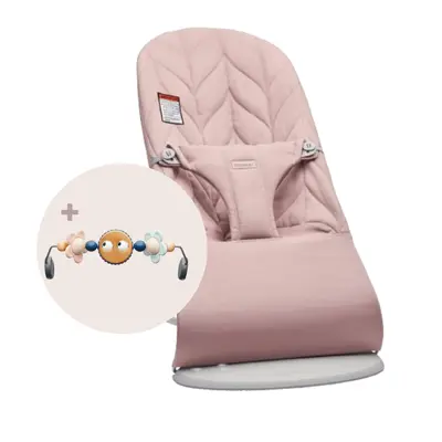 BabyBjorn - Balansoar Bliss Dusty Pink cu aspect delicat de petala, tesatura matlasata, cu bara de jucarii inclusa BSAFE606222A