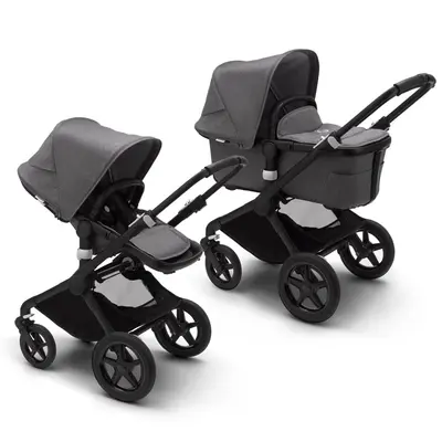 Carucior Bugaboo Fox 2 Complete Black Grey Melange 2 in 1 ERFBG230122GM02