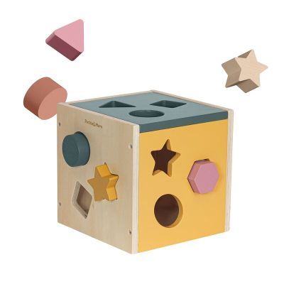 Cub de activitati, Petite&Mars, Gravity Wood of Mars, Cu 12 piese, 12 luni+, Multicolor BYN610730