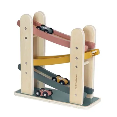 Pista de masini, Petite&Mars, Milky Way Wood of Mars, Cu 3 masinute, 18 luni+, Multicolor BYN610726