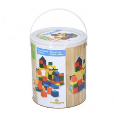 Set constructie din lemn Marionette forme geometrice 100 piese ERFED70029