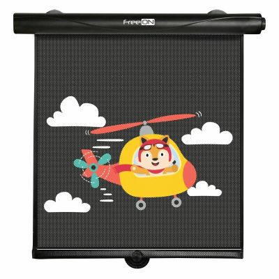 Set 2 parasolare auto, FreeOn, Retractabile, Functioneaza prin apasarea unui buton, Black BYN81927