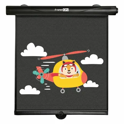 Set 2 parasolare auto, FreeOn, Retractabile, Functioneaza prin apasarea unui buton, Black BYN81927