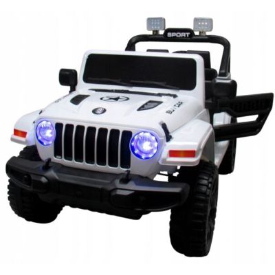 Masinuta electrica cu telecomanda cu baterii si functie de balansare jeep x10 ts-159 r-sport - alb edeedits-159alb