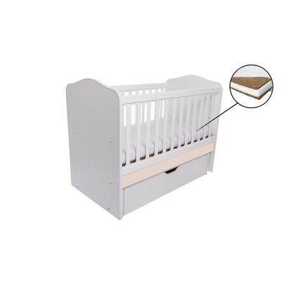 Patut vessanti como balansoar - alb cu bej + saltea cocos 10 cm edep10db_d102