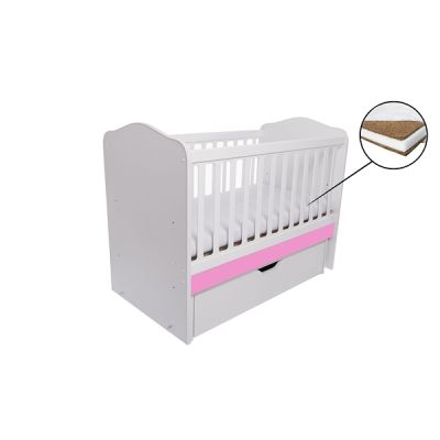 Patut vessanti como balansoar - alb cu roz + saltea cocos 10 cm edep10db_d125