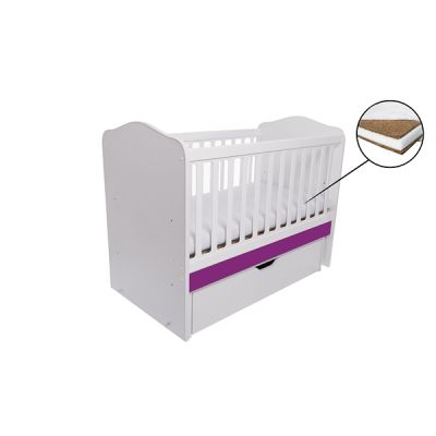 Patut vessanti como balansoar - alb cu violet + saltea cocos 10 cm edep10db_d137