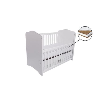 Patut vessanti como culisant cu sertar - alb + saltea cocos 10 cm edep10dclcs_alb