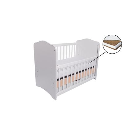 Patut vessanti como culisant cu sertar - alb cu cappucino + saltea cocos 10 cm edep10dclcs_d126
