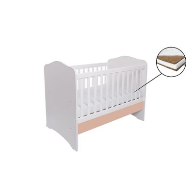 Patut vessanti como fara sertar - alb cu cappucino + saltea cocos 10 cm edep10dfs_d126