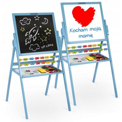 Tabla educationala cu doua fete si accesorii ricokids rk-800, 101 x 54 x 55 cm, albastru edeedi780001