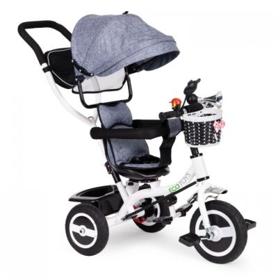 Tricicleta cu sezut rotativ ecotoys jm-066-9l - gri edeedijm-066-9lgrey