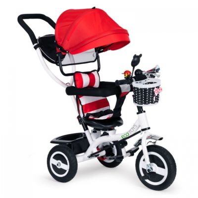 Tricicleta cu sezut rotativ ecotoys jm-066-9l - rosie edeedijm-066-9lr