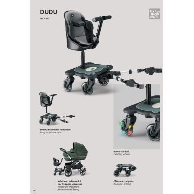 Platforma Adaptor Universal Pentru Al Doilea Copil Cu Scaun Cu Roti Led, 15 Luni - 25 Kg Pjbv352