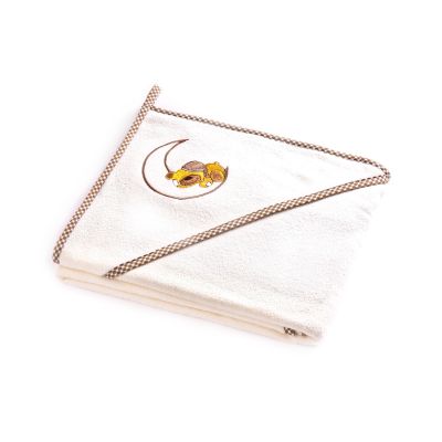 Prosop de bumbac cu gluga Sensillo BEAR 100x100 cm Bej PMICSILLO-4165