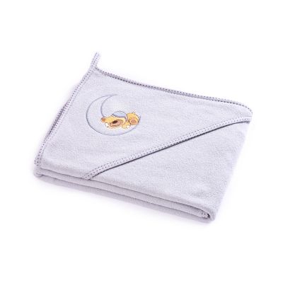 Prosop de bumbac cu gluga Sensillo BEAR 100x100 cm Gri PMICSILLO-4160