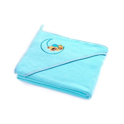 Prosop de bumbac cu gluga Sensillo BEAR 100x100 cm Turcoaz PMICSILLO-4164