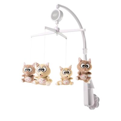 Carusel cu melodii 4Baby MUSICAL MOBILE Vulpi Maro/Bej F08 PMIC4BABY-957879