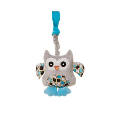 Jucarie de plus pentru carucior/patut 4Baby SQUEEZE Bufnite Albastre PMIC4BABY-957671